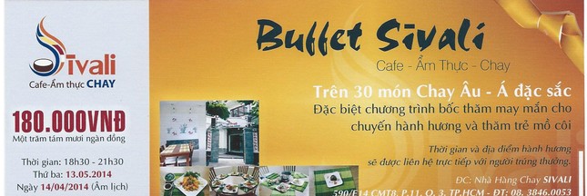 Nhà hàng chay Sivali tổ chức Buffet chay mừng Đại lễ Phật đản ảnh 2 hinh 2.jpg