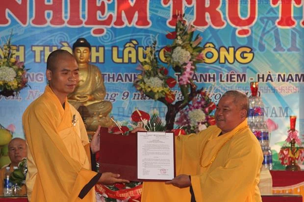 Hà Nam: Bổ nhiệm trụ trì chùa Trinh Sơn ảnh 1 a bo nhiem 1.jpg