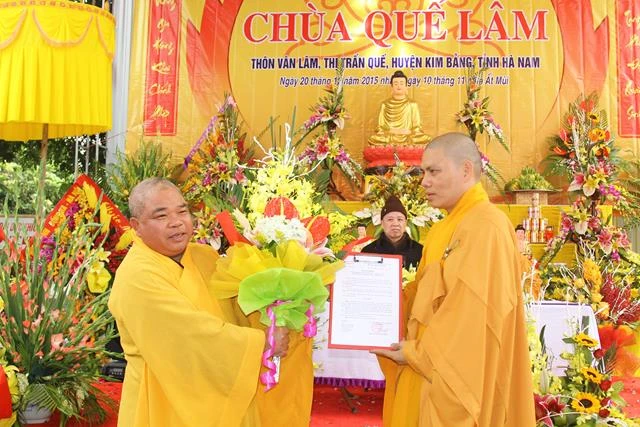 Hà Nam: Bổ nhiệm trụ trì chùa Quế Lâm ảnh 2 a hnam 2.jpg