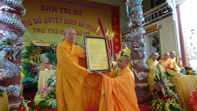 Đắk Lắk: Bổ nhiệm trụ trì chùa Bồ Đề ảnh 2 a bonhiem 1.jpg