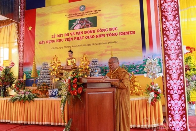 Đặt đá xây dựng Học viện Phật giáo Nam tông Khmer ảnh 18 17.jpg