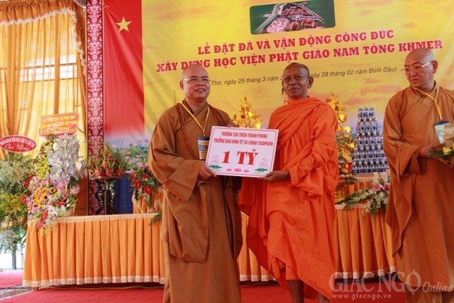 Đặt đá xây dựng Học viện Phật giáo Nam tông Khmer ảnh 14 22.jpg