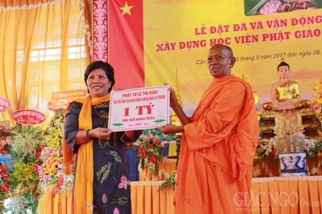 Đặt đá xây dựng Học viện Phật giáo Nam tông Khmer ảnh 15 23.jpg