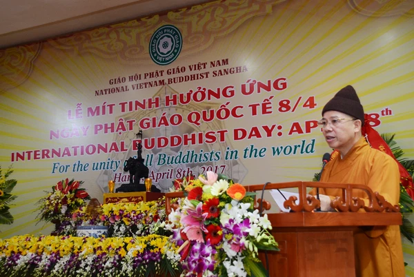 Hà Nội: Mít-tinh hưởng ứng Ngày Phật giáo Quốc tế ảnh 4