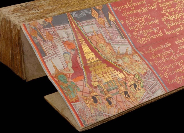 Triển lãm một bộ kinh đặc sắc của Phật giáo Thái Lan ảnh 2 kinh van co Thai Lan.jpg