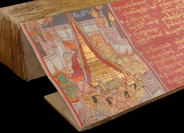 Triển lãm một bộ kinh đặc sắc của Phật giáo Thái Lan ảnh 2 kinh van co Thai Lan.jpg