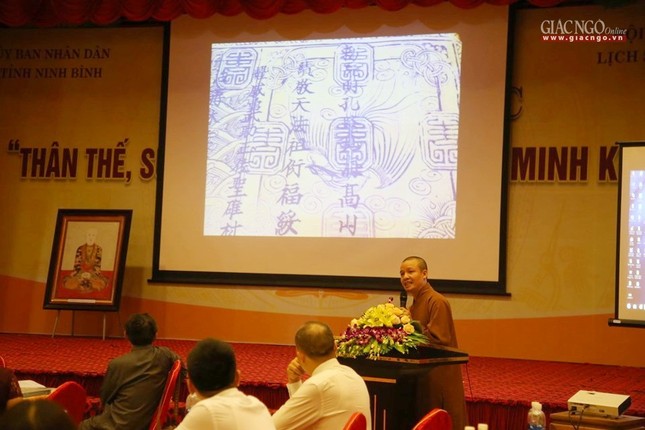Hội thảo về Thiền sư Nguyễn Minh Không ảnh 3 TT.Thích Minh Quang tại buổi hội thảo.jpg