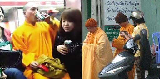 Một trong những kiểu giả trang người xuất gia với những hành vi không phù hợp nhưng lại được phát tán và lan truyền trên mạng xã hội khiến dư luận ngộ nhận, chỉ trích Phật giáo một cách gay gắt - Ảnh: Internet unnamed.jpg