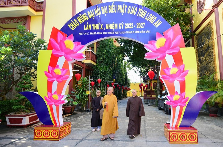 Không khí đón chào Đại hội đại biểu Phật giáo tỉnh Long An lần thứ X, nhiệm kỳ 2022 - 2027