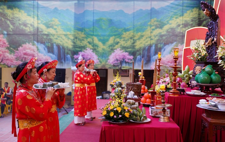 Lễ giỗ Quốc Tổ Hùng Vương tổ chức tại chùa Bằng (Linh Tiên tự), Hà Nội sáng mùng 10-3-Quý Mão