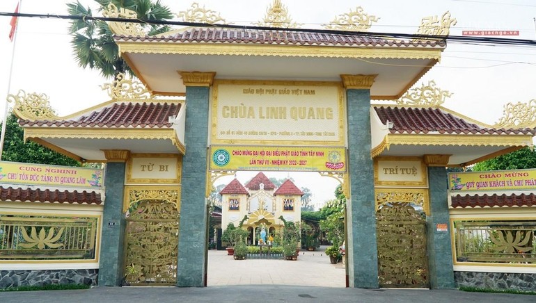 Chùa Linh Quang nơi diễn ra Đại hội đại biểu Phật giáo tỉnh Tây Ninh lần thứ VII