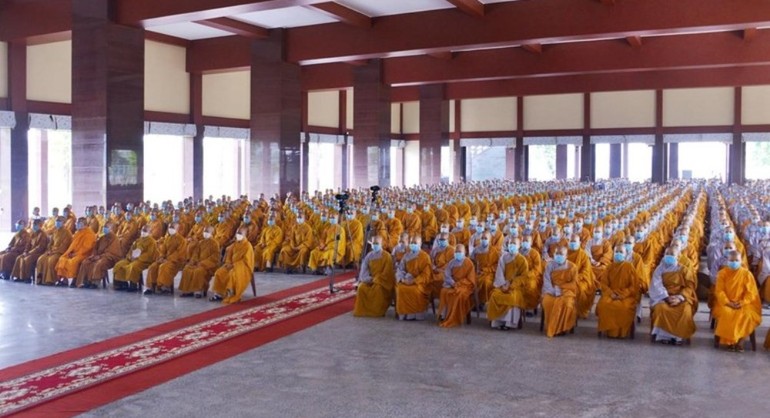 Tăng Ni sinh Học viện Phật giáo VN tại TP.HCM mùa an cư kiết hạ Phật lịch 2566 - Ảnh: B.Toàn/BGN