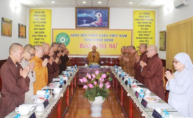 Ban Thường trực Ban Trị sự GHPGVN tỉnh Bình Định họp, triển khai đại hội Phật giáo cấp huyện