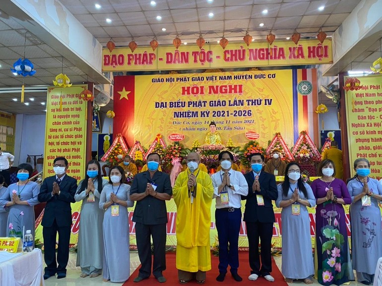Tân Ban Trị sự Phật giáo huyện Đức Cơ ra mắt và phát biểu nhận nhiệm vụ tại hội nghị