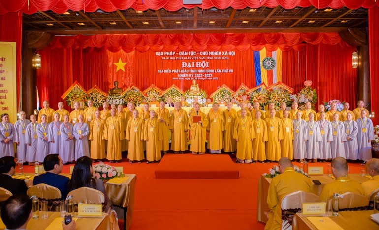 Tân Ban Trị sự GHPGVN tỉnh Ninh Bình, nhiệm kỳ 2022-2027 ra mắt và phát biểu nhận nhiệm vụ tại đại hội