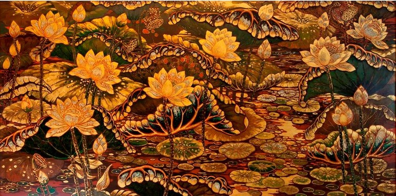 Tác phẩm "Tam thời đồng hiện" của họa sĩ Quang Đức