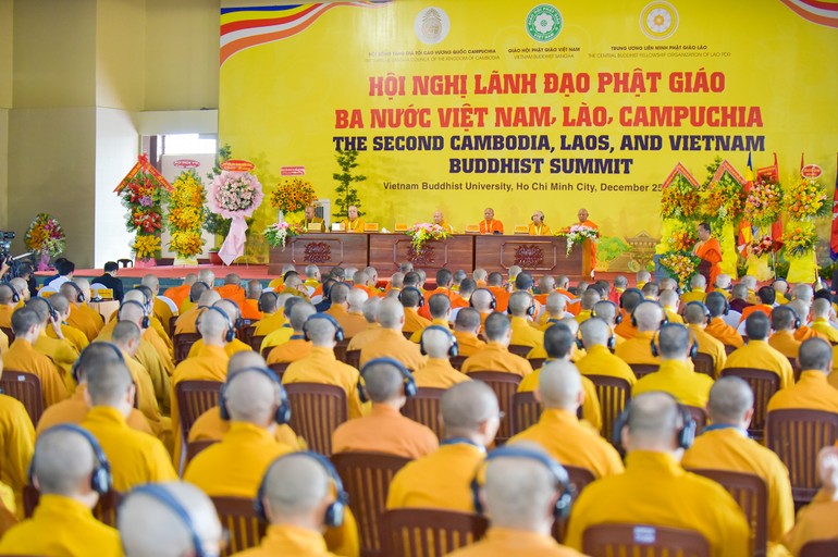 Khai mạc Hội nghị lãnh đạo Phật giáo ba nước Việt Nam, Lào, Campuchia tại Học viện Phật giáo VN tại TP.HCM - cơ sở II (H.Bình Chánh, TP.HCM)