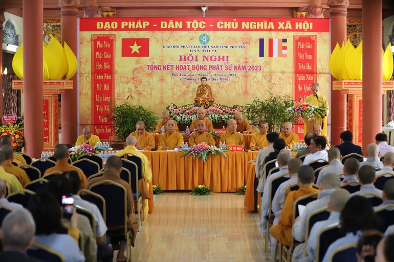 Hội nghị tổng kết hoạt động Phật sự năm 2023 do Ban Trị sự GHPGVN tỉnh Phú Yên tổ chức tại chùa Bảo Tịnh 