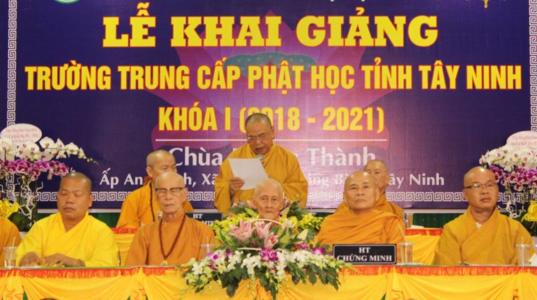 Trường Trung cấp Phật học tỉnh Tây Ninh khai giảng khóa I vào năm 2018