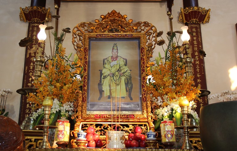 Hương án Đức Đại lão Hòa thượng Thích Tịnh Khiết tôn thiết tại chùa Từ Đàm - Ảnh: Quảng Điền/BGN