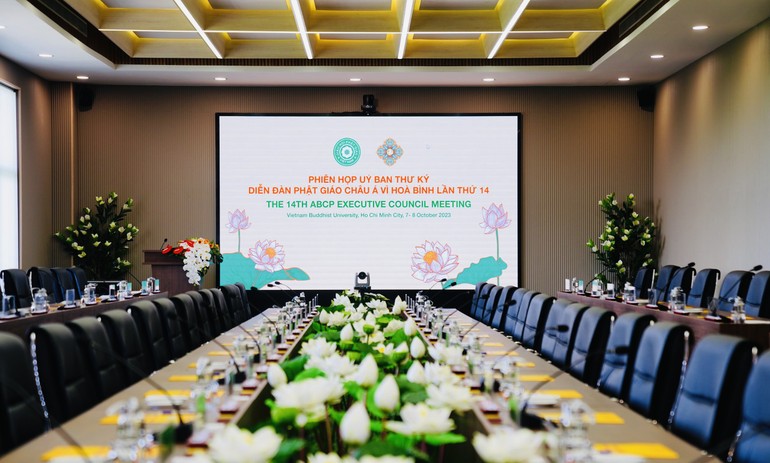 Không gian phòng họp tại Thư viện Trí Quảng, sẽ là nơi diễn ra chương trình nghị sự chính thức của Ban Thư ký ABCP với lãnh đạo GHPGVN - Ảnh: Thọ Giác/BGN