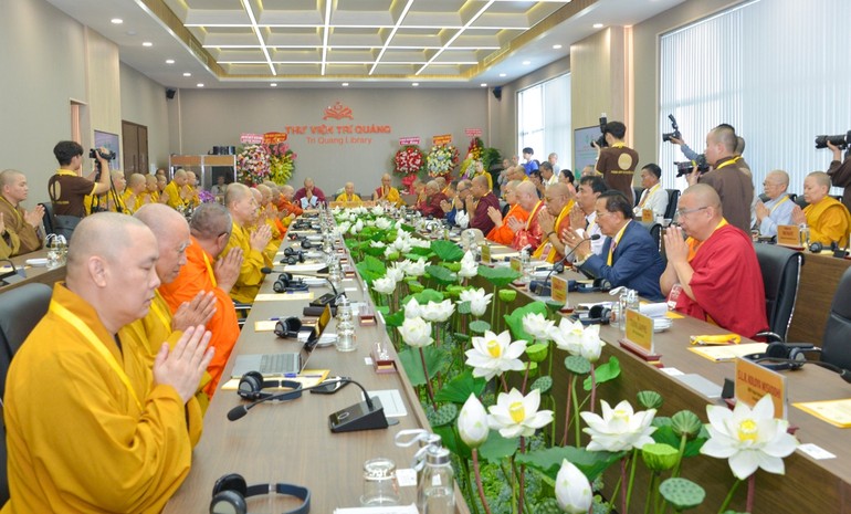 Hội nghị Ban Thư ký ABCP lần thứ 14 diễn ra tại Thư viện Trí Quảng, cơ sở II Học viện Phật giáo VN tại TP.HCM - Ảnh: Bảo Toàn