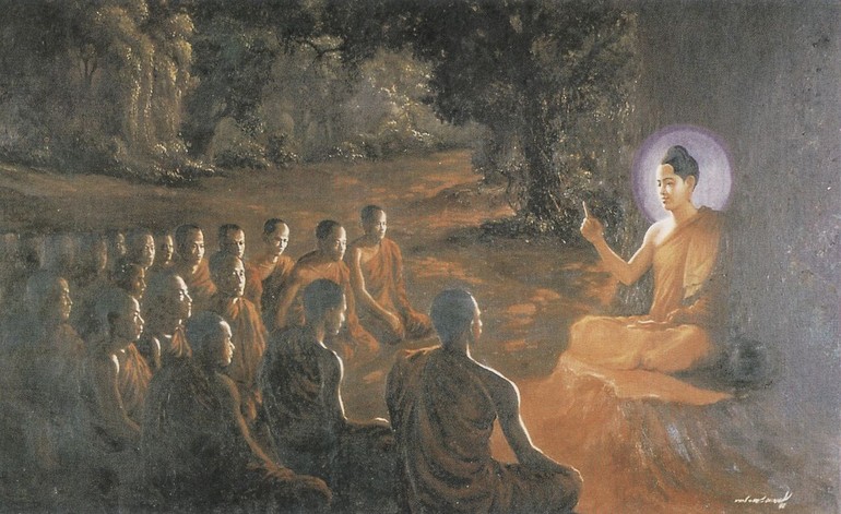 Đức Phật thuyết pháp - Tranh PGNN