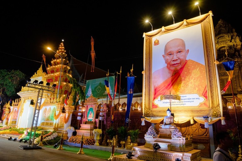 Tôn dung Đức Tăng vương Phật giáo Campuchia - Đại lão Hòa thượng Tep Vong - Ảnh: Đăng Huy
