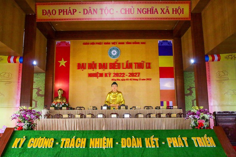 Hội trường tổ chức Đại hội đại biểu Phật giáo tỉnh Đồng Nai lần thứ IX tại chùa Tỉnh Hội