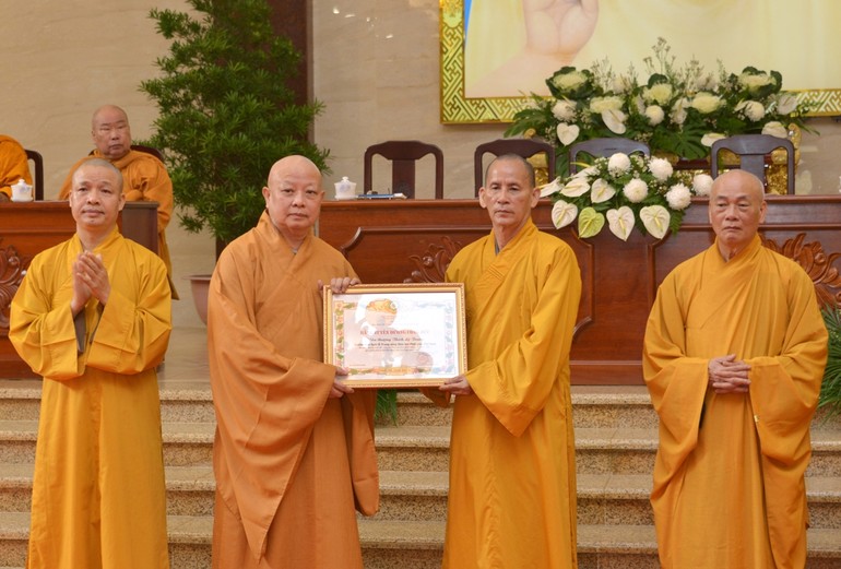 Hội nghị Tổng kết công tác Phật sự năm 2023 của Ban Nghi lễ T.Ư GHPGVN tổ chức tại Việt Nam Quốc Tự vào chiều 14-1-2024 - Ảnh: Bảo Toàn