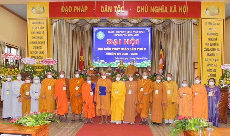 Tân Ban Trị sự Phật giáo TP.Bạc Liêu nhiệm kỳ 2021-2026 ra mắt đại hội