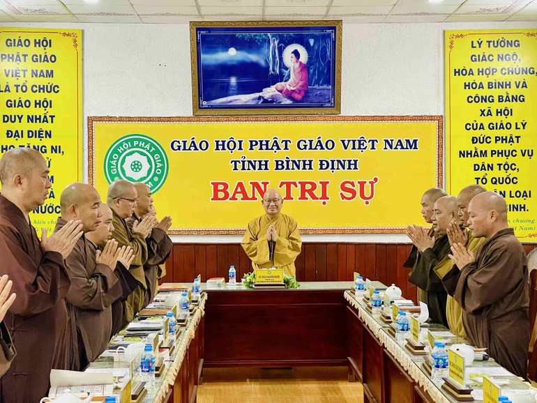 Bình Định: Ban Thường trực Phật giáo tỉnh họp về thành lập Ban Trị sự GHPGVN H.Vân Canh