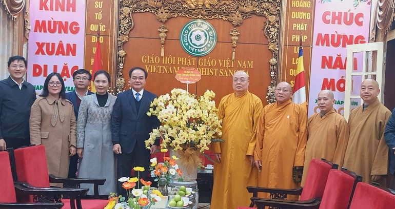 Hà Nội: Thứ trưởng Bộ Nội vụ Vũ Chiến Thắng thăm, chúc Tết chư vị giáo phẩm lãnh đạo GHPGVN