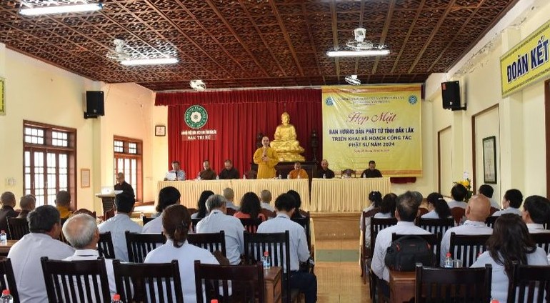 Quang cảnh buổi họp của Ban Hướng dẫn Phật tử tỉnh Đắk Lắk