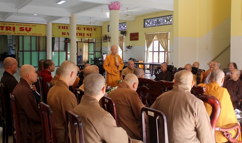 Ban Trị sự GHPGVN tỉnh họp triển khai Phật sự tại Trụ sở chùa Tỉnh Hội (TP.Biên Hòa)