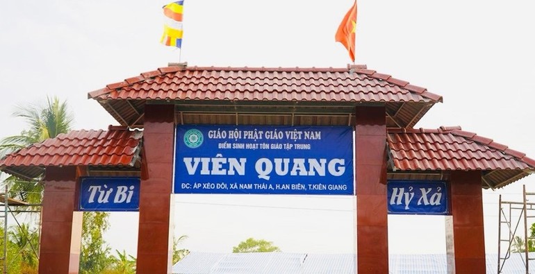 Kiên Giang: Khánh tạ Tam bảo và thượng bảng điểm sinh hoạt tôn giáo tập trung Viên Quang