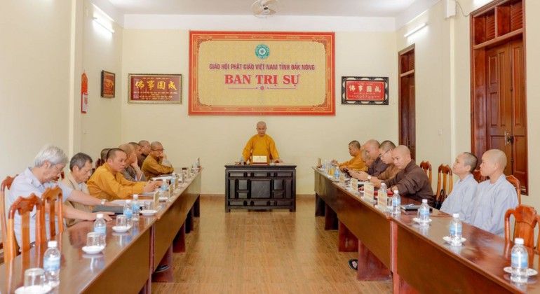 Thượng tọa Thích Quảng Hiền, Trưởng ban Trị sự Phật giáo tỉnh Đắk Nông chủ trì 