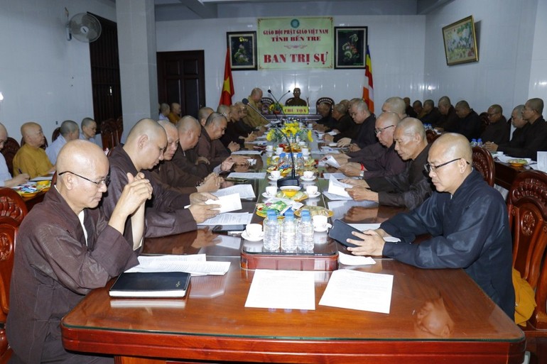 Ban Trị sự GHPGVN tỉnh họp định kỳ báo cáo hoạt động Phật sự