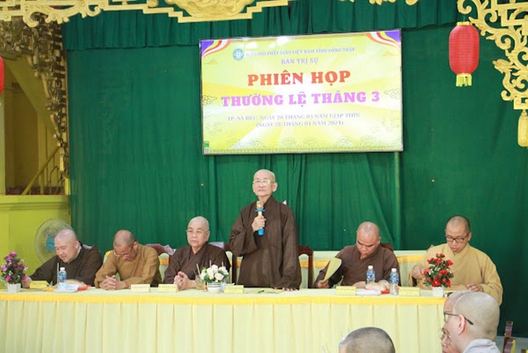 Hòa thượng Thích Chơn Minh phát biểu chỉ đạo