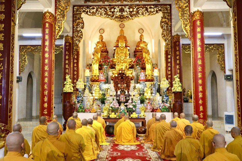 Ban Trị sự GHPGVN tỉnh Nam Định trang nghiêm tổ chức lễ khai pháp khóa An cư kiết hạ Phật lịch 2568