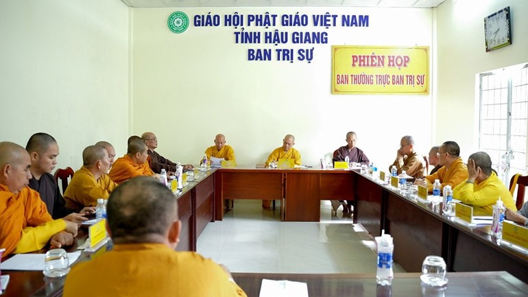 Thường trực Ban Trị sự GHPGVN tỉnh họp định kỳ, tại chùa Quốc Thanh