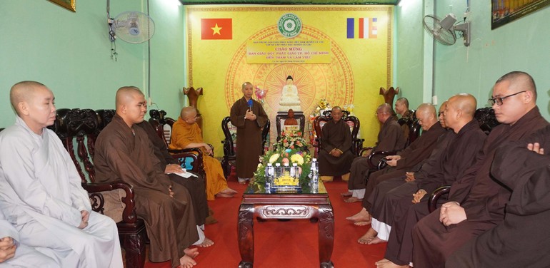 Ban Giáo dục Phật giáo TP.HCM thăm và làm việc với Ban Trị sự GHPGVN H.Củ Chi