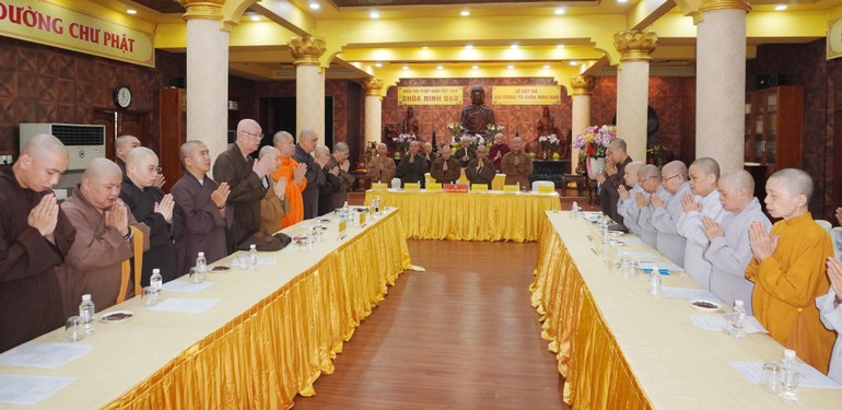 Ban Trị sự GHPGVN Q.3 họp triển khai công tác Phật sự 6 tháng đầu năm 2024