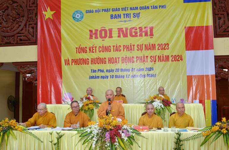 Hội nghị tổng kết hoạt động Phật sự năm 2023 của Phật giáo Q.Tân Phú diễn ra tại chùa Hạnh Nguyện