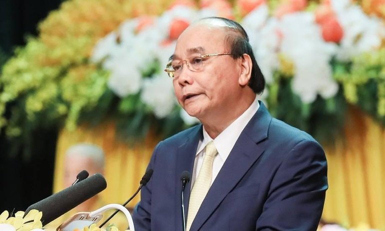 Chủ tịch nước Nguyễn Xuân Phúc phát biểu tại lễ khai mạc Đại hội đại biểu Phật giáo toàn quốc lần thứ IX