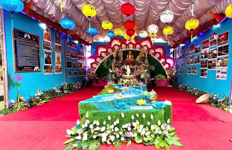 Lễ đài, không gian triển lãm kính mừng Đại lễ Phật đản Phật lịch 2567 tại quốc đảo Sri Lanka