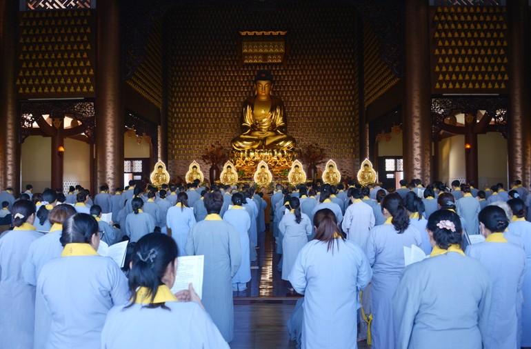 Lễ quy y Tam bảo tại chùa Huê Nghiêm - TP.Thủ Đức, TP.HCM vào sáng nay, 17-12