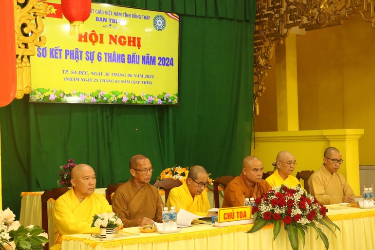 Hội nghị sơ kết Phật sự 6 tháng đầu năm 2024 của Ban Trị sự GHPGVN tỉnh Đồng Tháp được tổ chức tại chùa Bửu Quang (TP.Sa Đéc)
