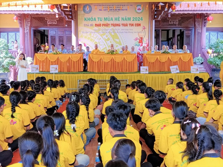 Khóa tu "Đạo Phật trong trái tim con" tại chùa Bửu Sơn diễn ra trong 2 ngày 2 và 3-7
