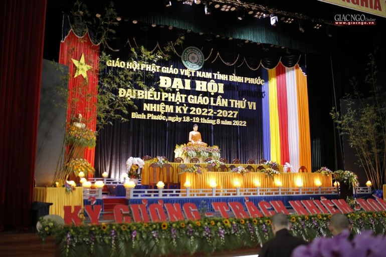 Hội trường chính nơi diễn ra Đại hội đại biểu Phật giáo tỉnh Bình Phước